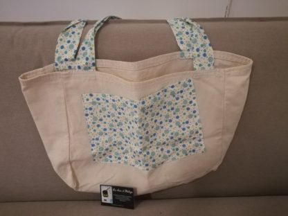 Sac coton fleurs bleues