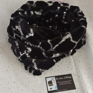 Double snood avec sequin blanc