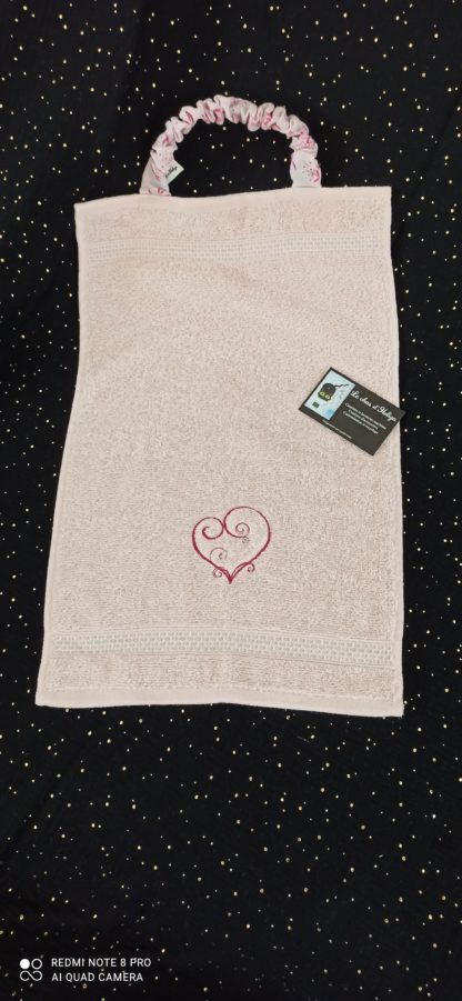 Serviette élastiquée rose