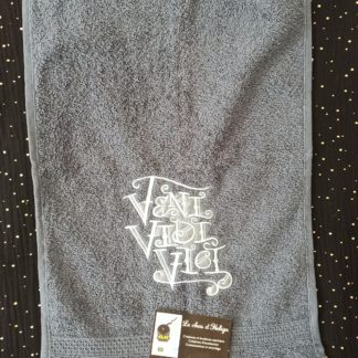 Serviette invité bleu gris