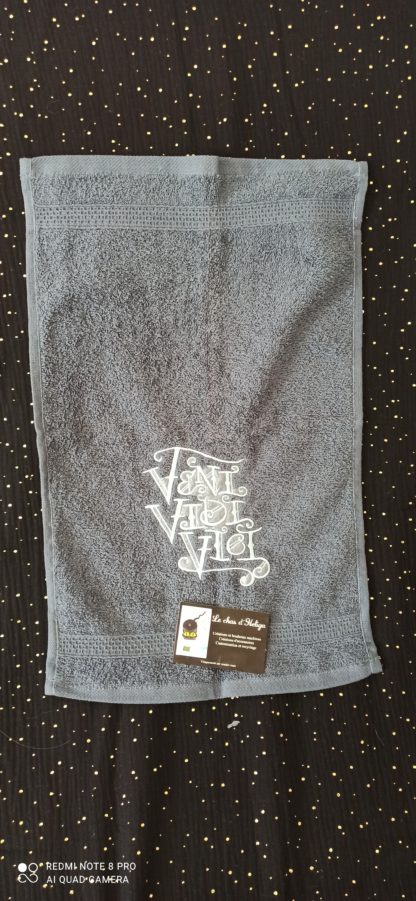 Serviette invité bleu gris